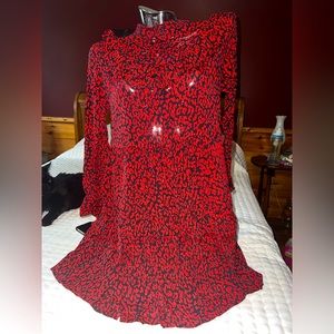 Zara red/black printed dress